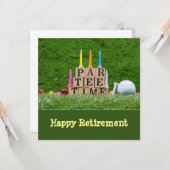 Golfurlaub mit Ball par tee Time on green Karte (Vorderseite/Rückseite Beispiel)