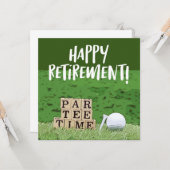 Golfurlaub mit Ball par tee Time on green Karte (Vorderseite/Rückseite Beispiel)