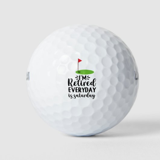 Golfurlaub mit Golf Flag lustiges Sprichwort Golfball (Vorderseite)