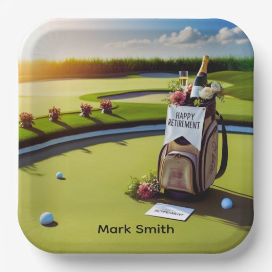 Golfurlaub mit Golf-Thema Pappteller (Vorderseite)