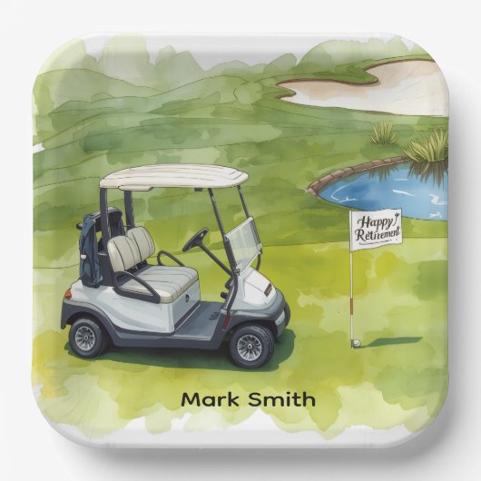 Golfurlaub mit Golf-Thema Pappteller (Vorderseite)