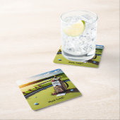 Golfurlaub mit Golf-Thema Rechteckiger Pappuntersetzer (Vor Ort)