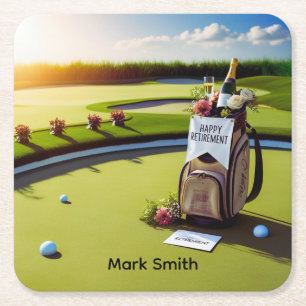 Golfurlaub mit Golf-Thema Rechteckiger Pappuntersetzer