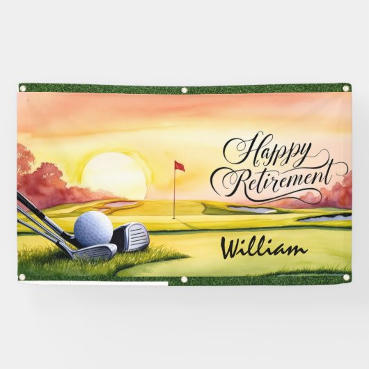 Golfurlaub mit Golfplatz und Golfername Banner (Horizontal)