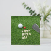 Golfurlaub mit Liebe und Golfball und Sand Wedge (Stehend Vorderseite)