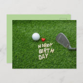 Golfurlaub mit Liebe und Golfball und Sand Wedge Postkarte (Vorne/Hinten)