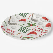 Golfurlaub mit Weineisen und Tee für Golf Vater Pappteller (Schrägansicht)