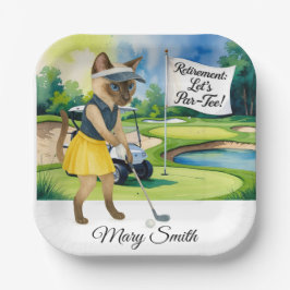 Golfurlaub zum Thema für Siameser Katzen Pappteller