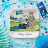 Golfurlaub zum Thema für Siameser Katzen Pappteller (Party)