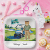 Golfurlaub zum Thema für Siameser Katzen Pappteller (Party)