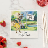 Golfurlaub zum Thema für Siameser Katzen Serviette (Beispiel)