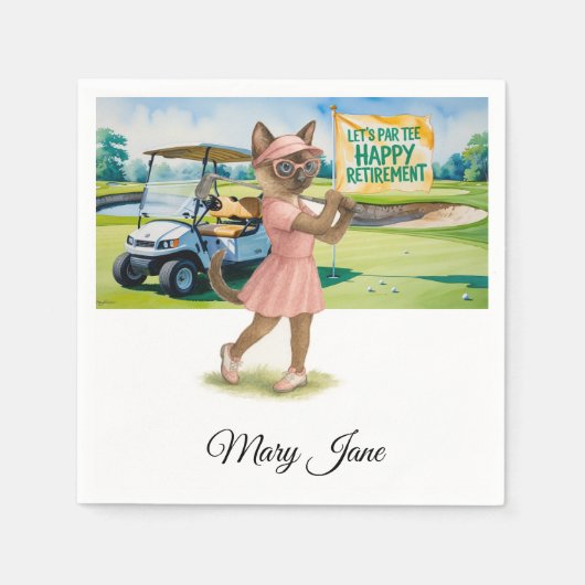 Golfurlaub zum Thema für Siameser Katzen Serviette (Vorderseite)