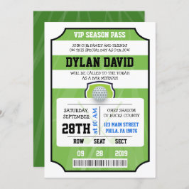 GOLFvip-KARTE Bar-Schläger Mitzvah Einladung