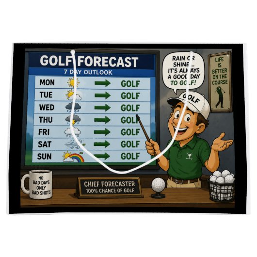 Golfvorhersage Große Geschenktüte (Vorderseite)