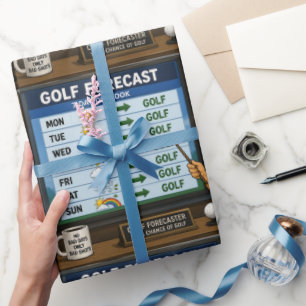 Golfvorhersage Lustiger Spruch für Golfer Geschenkpapier