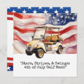 Golfwagen 4. Juli Unabhängigkeitstag Einladung (Vorne/Hinten)