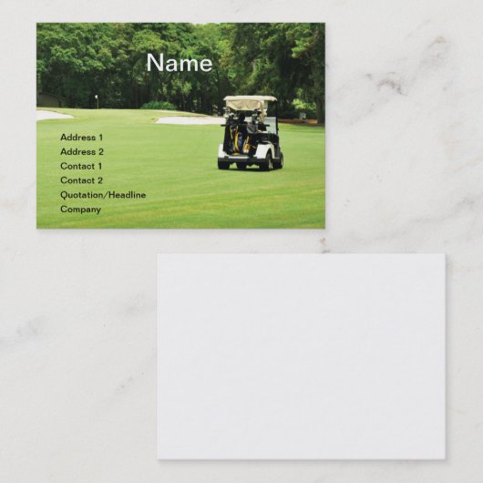 Golfwagen auf dem Fairway Visitenkarte (Vorne/Hinten)