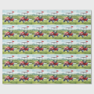 Golfwagen auf Golfplatz Putting Green Geschenkpapier
