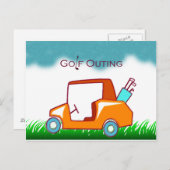 Golfwagen-Ausflug Einladungspostkarte (Vorne/Hinten)