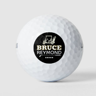 Golfwagen - Benutzerdefinierter Golfer Name Schwar Golfball