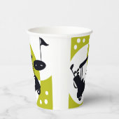 Golfwagen, Clubs & Grüntöne Pappbecher (Rechts)