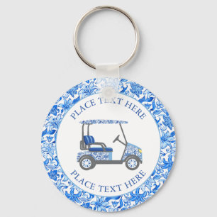 Golfwagen für Preppy-Schildkröten Schlüsselanhänger
