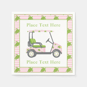 Golfwagen für Preppy-Schildkröten Serviette