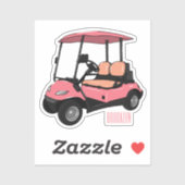 Golfwagen/Golf Buggy Cartoon Abbildung Aufkleber (Blatt)