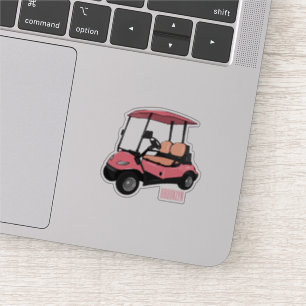 Golfwagen/Golf Buggy Cartoon Abbildung Aufkleber