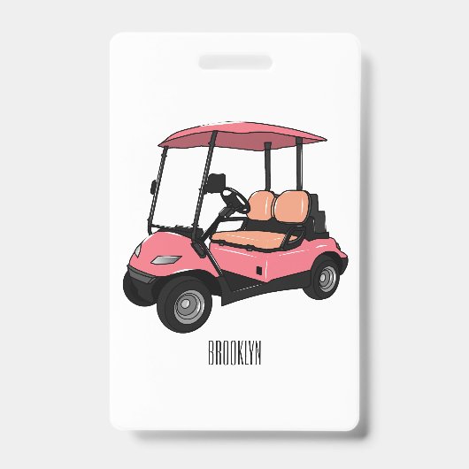Golfwagen/Golf Buggy Cartoon Abbildung Ausweis (Vorderseite)
