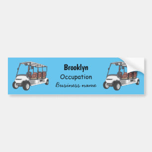 Golfwagen/Golf Buggy Cartoon Abbildung Autoaufkleber
