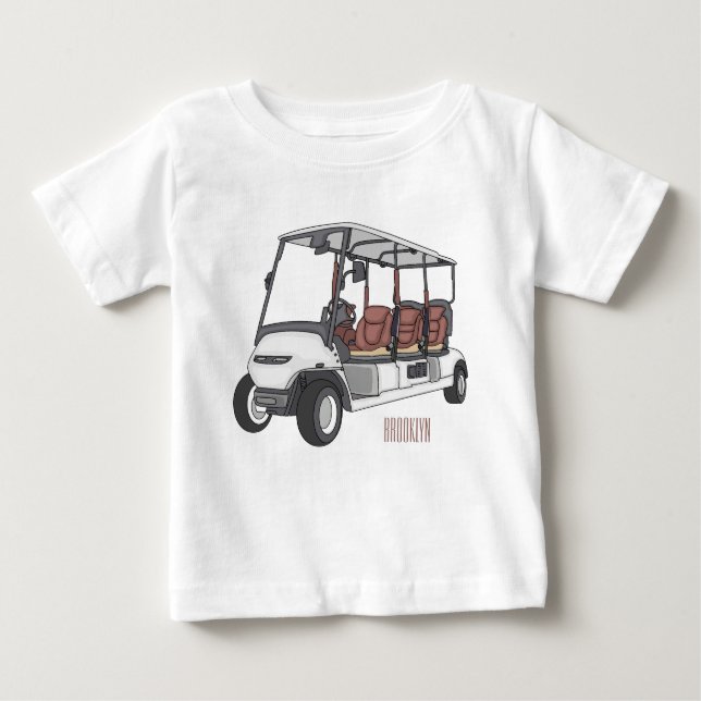 Golfwagen/Golf Buggy Cartoon Abbildung Baby T-shirt (Vorderseite)