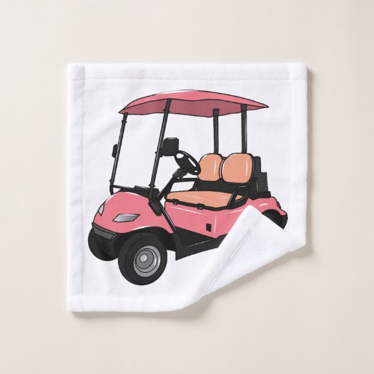 Golfwagen/Golf Buggy Cartoon Abbildung Badhandtuch Set (Waschlappen)