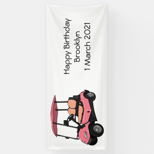 Golfwagen/Golf Buggy Cartoon Abbildung Banner (Vertikal)