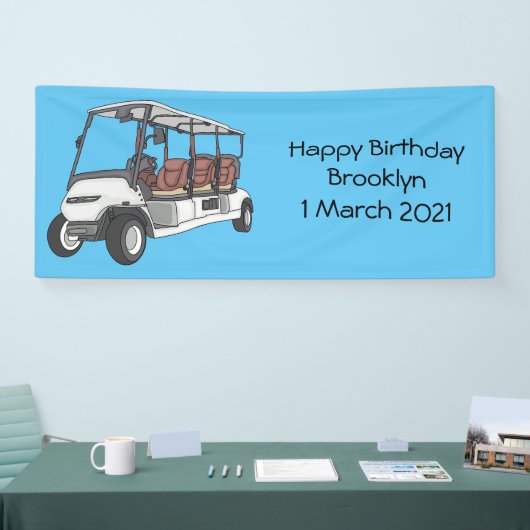 Golfwagen/Golf Buggy Cartoon Abbildung Banner (Messe)
