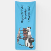 Golfwagen/Golf Buggy Cartoon Abbildung Banner (Vertikal)