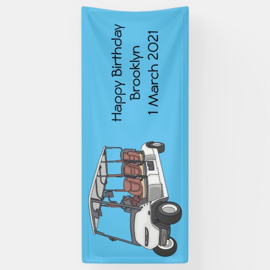 Golfwagen/Golf Buggy Cartoon Abbildung Banner (Vertikal)