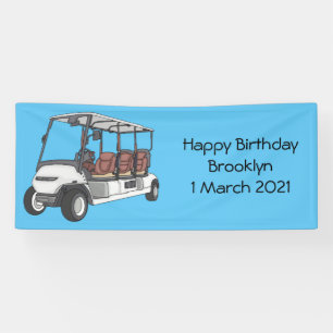 Golfwagen/Golf Buggy Cartoon Abbildung Banner