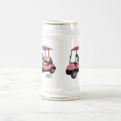 Golfwagen/Golf Buggy Cartoon Abbildung Bierglas (Mittel)