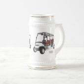 Golfwagen/Golf Buggy Cartoon Abbildung Bierglas (VorderseiteRechts)