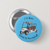 Golfwagen/Golf Buggy Cartoon Abbildung Button (Vorne & Hinten)
