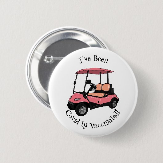 Golfwagen/Golf Buggy Cartoon Abbildung Button (Vorne & Hinten)