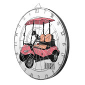 Golfwagen/Golf Buggy Cartoon Abbildung Dartscheibe (Vorderseite rechts)