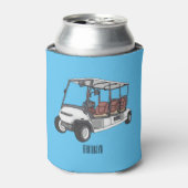 Golfwagen/Golf Buggy Cartoon Abbildung Dosenkühler (Kanne Vorderseite)