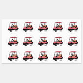 Golfwagen/Golf Buggy Cartoon Abbildung Etiketten (Blatt)