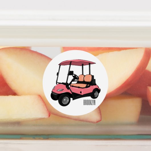 Golfwagen/Golf Buggy Cartoon Abbildung Etiketten (Befestigt)