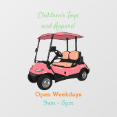 Golfwagen/Golf Buggy Cartoon Abbildung Fensteraufkleber (Blatt)