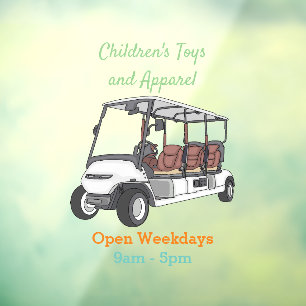 Golfwagen/Golf Buggy Cartoon Abbildung Fensteraufkleber