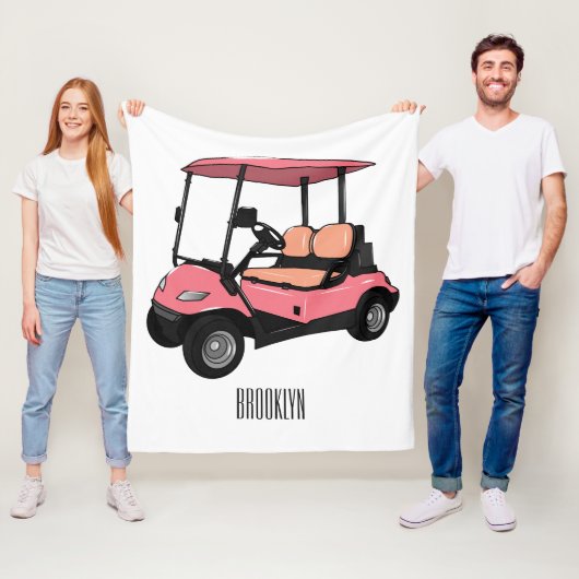 Golfwagen/Golf Buggy Cartoon Abbildung Fleecedecke (Beispiel)