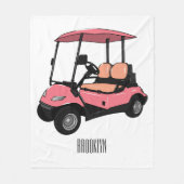Golfwagen/Golf Buggy Cartoon Abbildung Fleecedecke (Vorderseite)